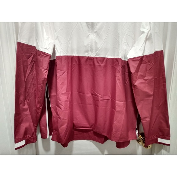 Nike 1/2 Zip White Maroon Coaches Jacket Windbreaker Men's XXL - Picture 12 of 16
